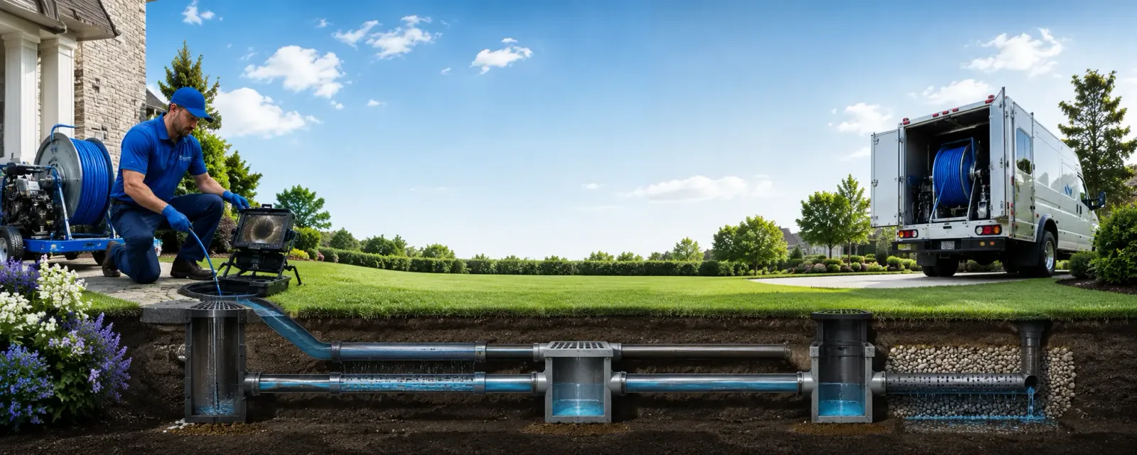 Outdoor drain cleaning information for New Edinburg, AR